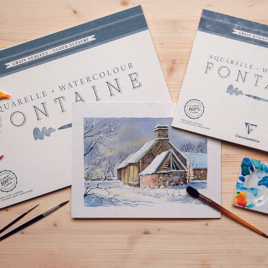 Fontaine 100% Cotton Watercolour Paper| Cloud Grain Blocks