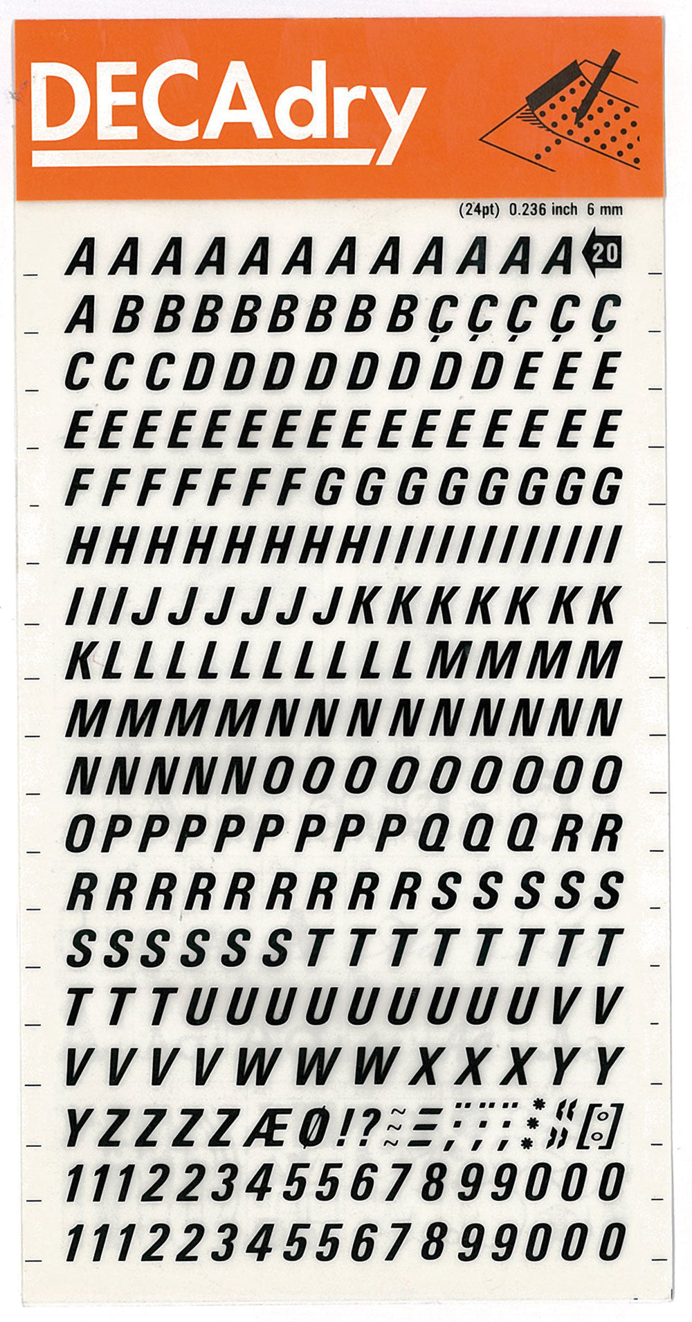 Decaldry Decadry Black Transfer Lettering | 6mm – Arthouse Direct