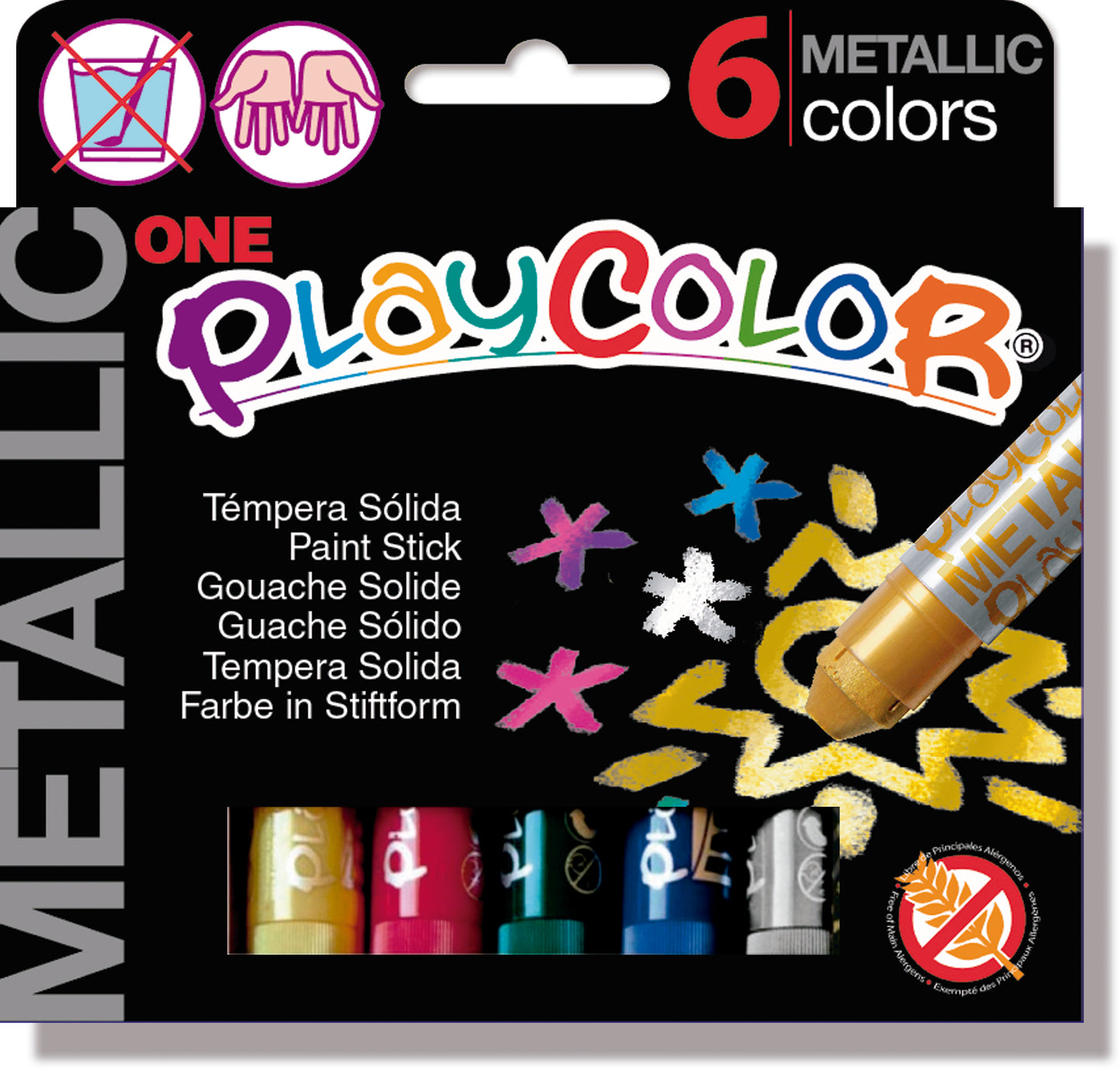 Playcolor Poster Paint Sticks -  Metallic Colours