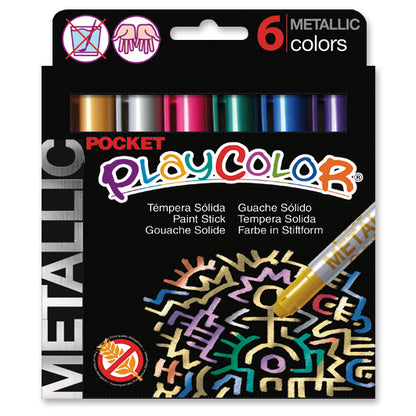 Playcolor Poster Paint Sticks -  Metallic Colours