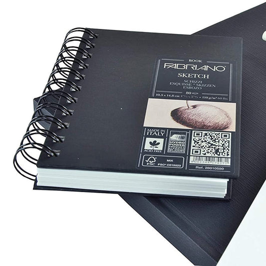 Fabriano Spiral Sketching Book 110gsm A6 Portrait 80 Sheets