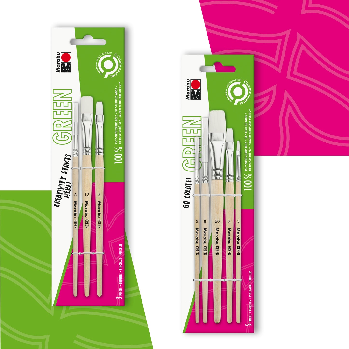 Marabu Green Assorted Brush Sets