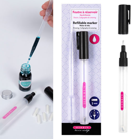 Herbin Refillable Marker 3mm Round/Chisel Tip