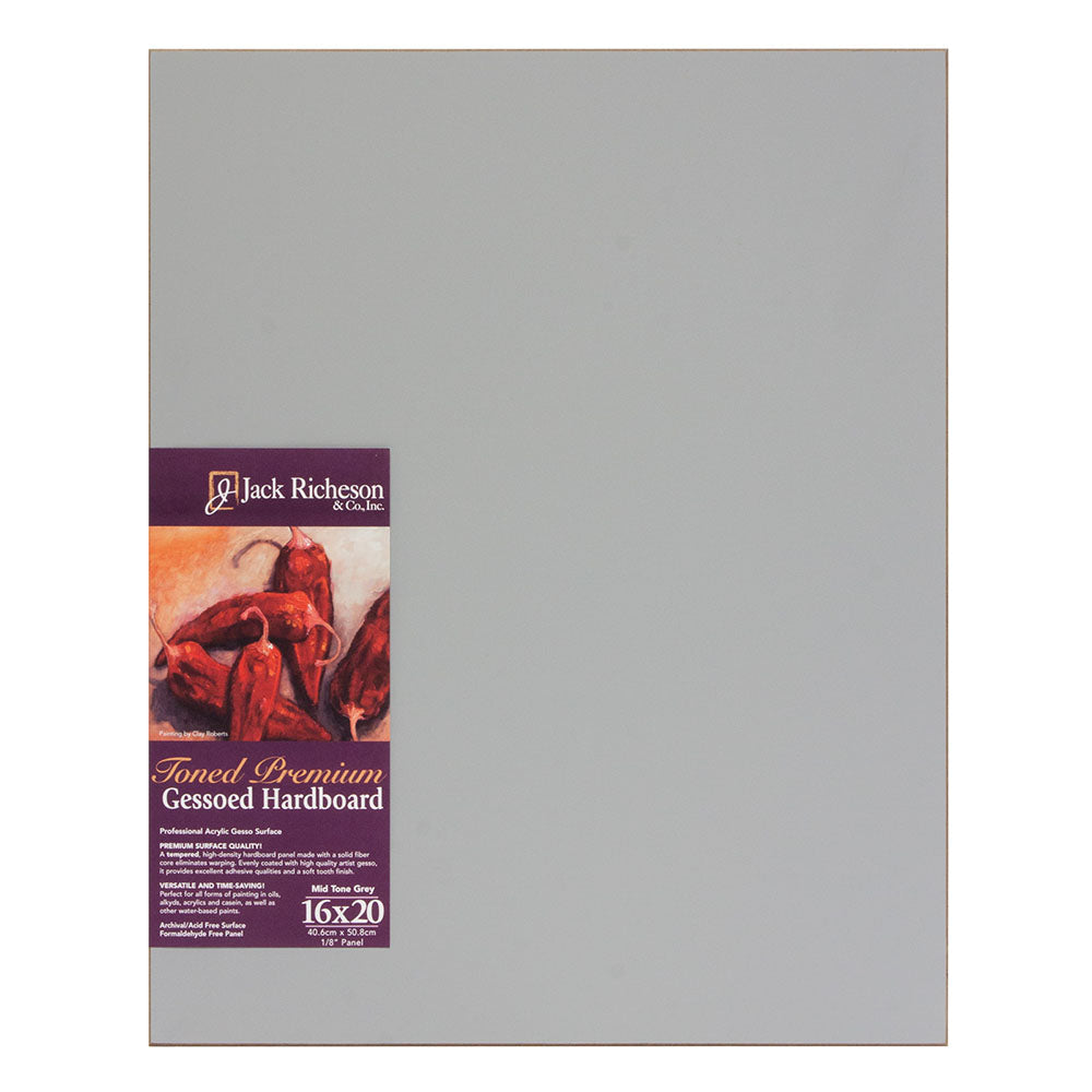 Premium Tempered & Gessoed Artists Hardboard Painting Panels | Grey