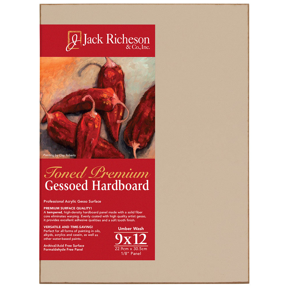 Premium Tempered & Gessoed Artists Hardboard Painting Panels | Umber