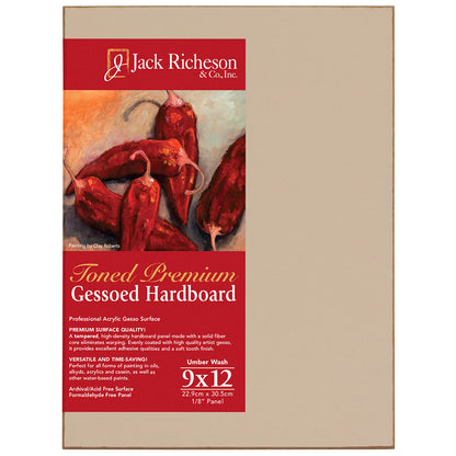 Premium Tempered & Gessoed Artists Hardboard Painting Panels | Umber