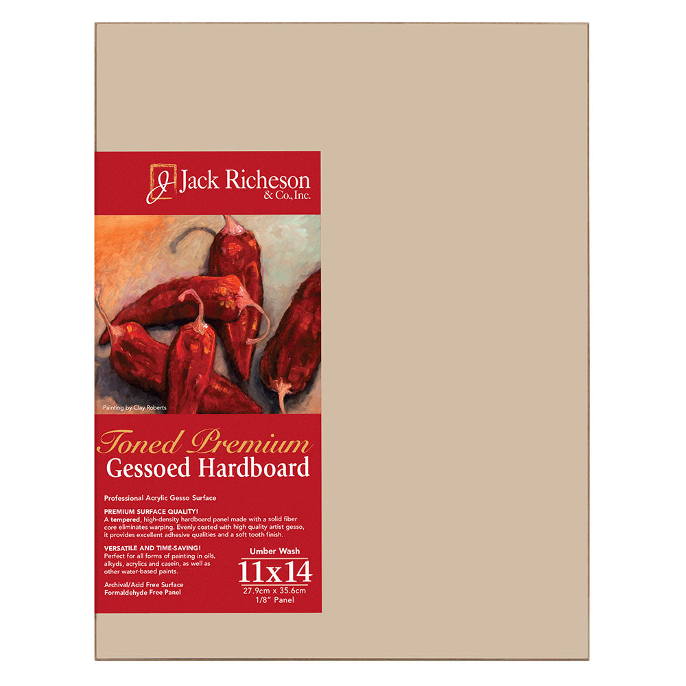 Premium Tempered & Gessoed Artists Hardboard Painting Panels | Umber