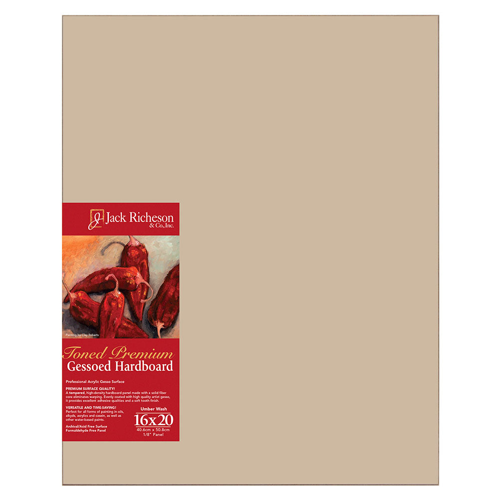 Premium Tempered & Gessoed Artists Hardboard Painting Panels | Umber