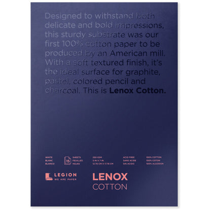 Lenox Cotton Drawing Paper Pad 15 Sheet