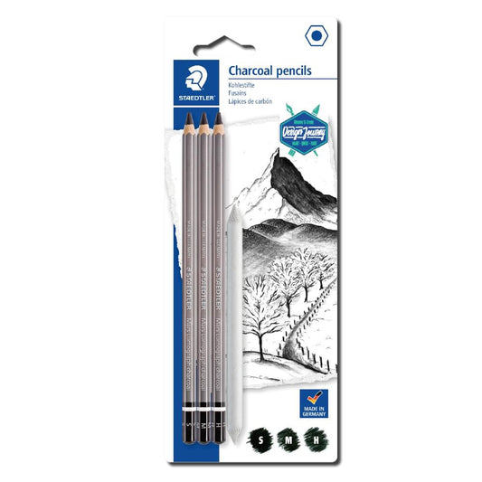 Staedtler Lumograph 3 Charcoal Pencil Plus Stump Set