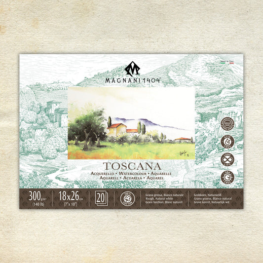 Magnani Toscana Rough Watercolour Blocks | Block of 20