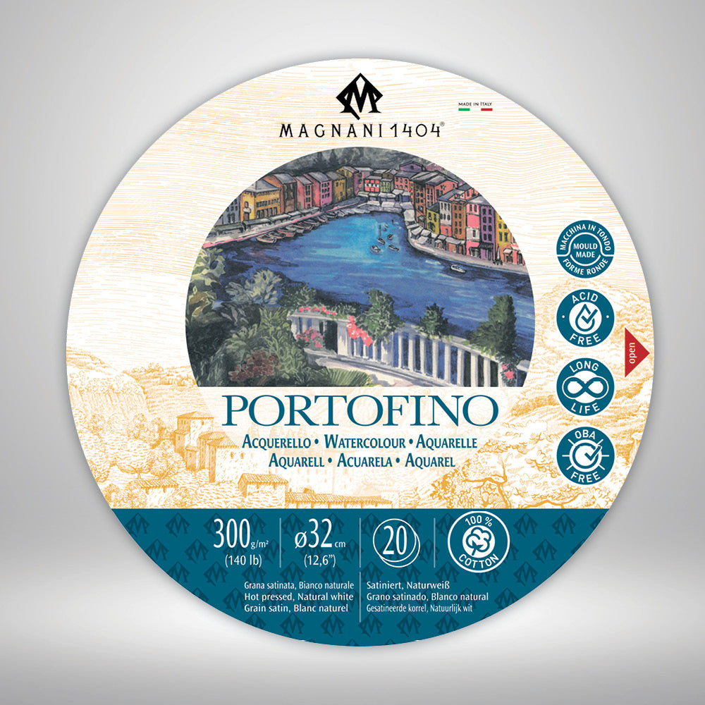 Magnani Portofino Hot Press Watercolour Round Block | Block of 20