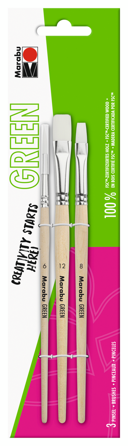 Marabu Green Assorted Brush Sets