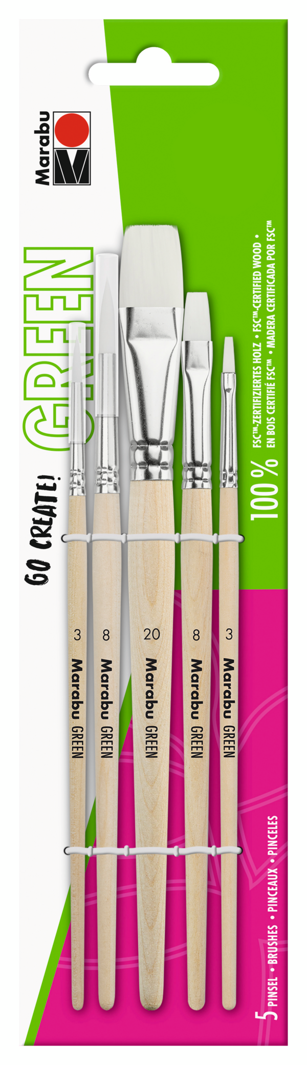 Marabu Green Assorted Brush Sets