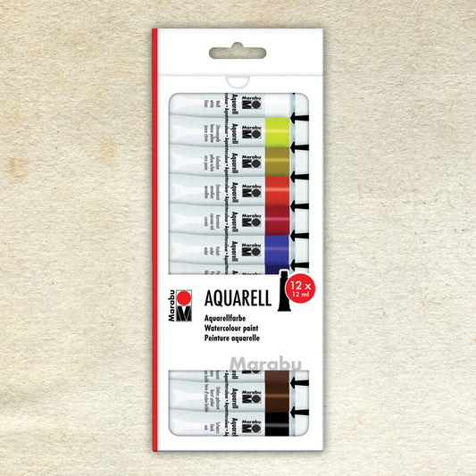 Marabu Student Watercolour Paint Set 12x12ml