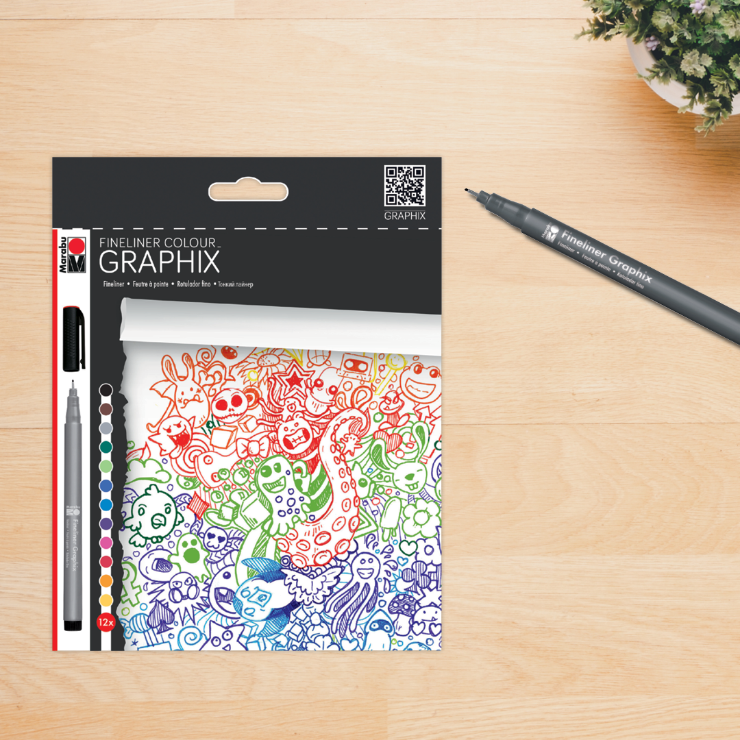 Marabu Graphix Fineliner Colour Set 12
