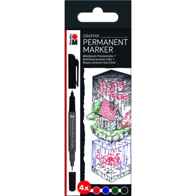 Marabu Graphix Permanent Market Set of 4