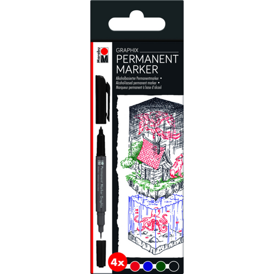 Marabu Graphix Permanent Market Set of 4