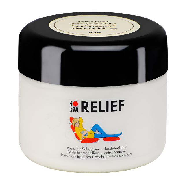 Marabu Relief Paste 225ml - Glow in the dark Yellow