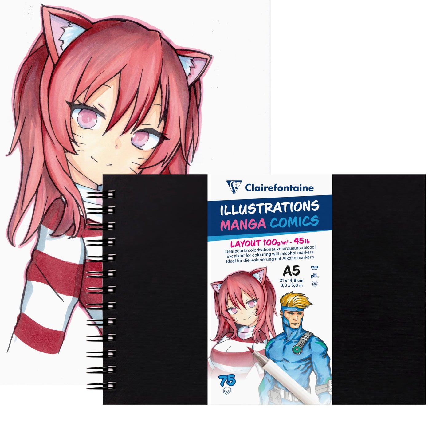 Clairefontaine Manga/Comic Hardcover Sketchbook | 75 Sheets