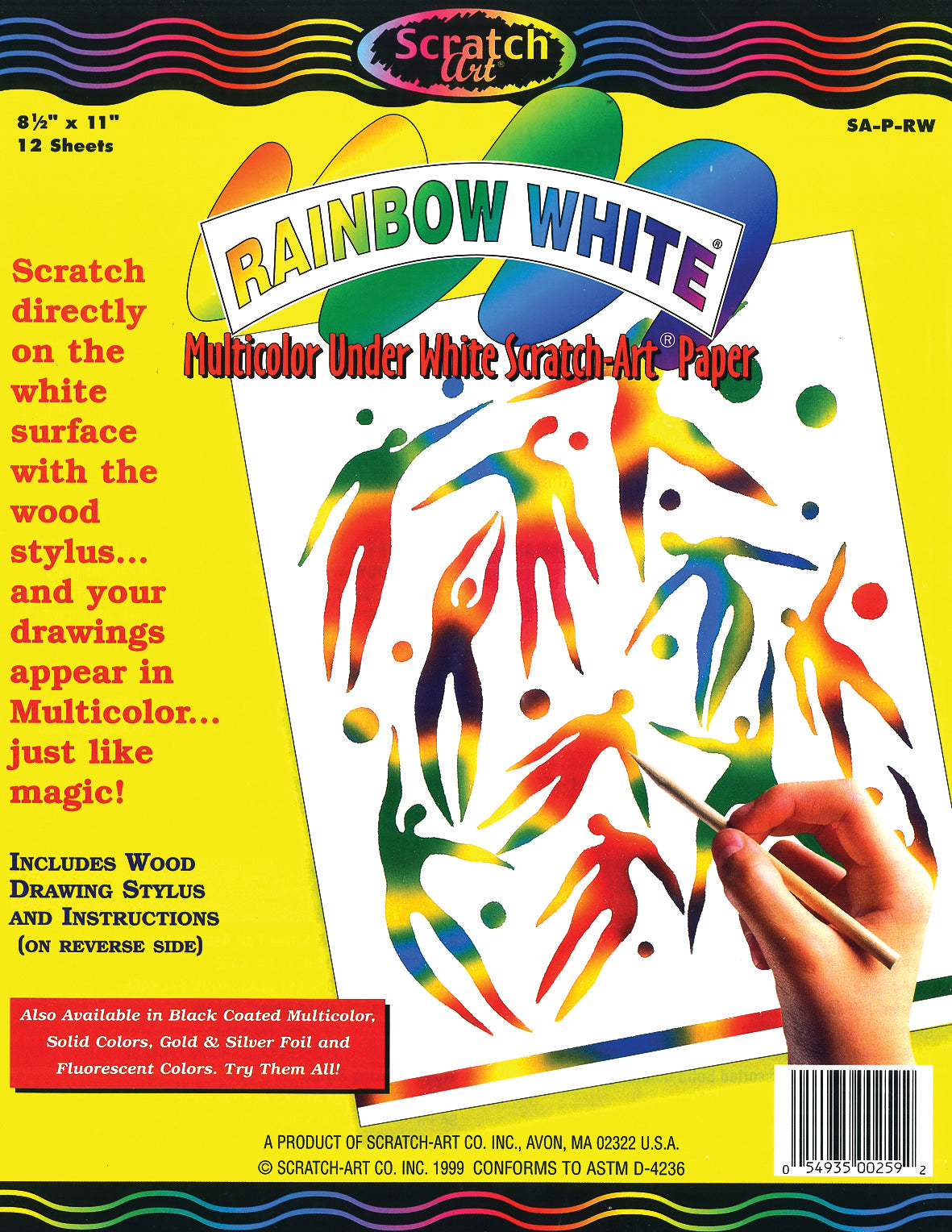 Scratch Art Rainbow White Paper | Pack of 12