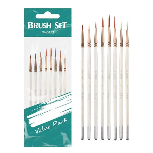 Sinoart Artists Fine Detail Brush | Set of 8