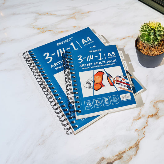 3-in-1 Art Journal Sketchbook