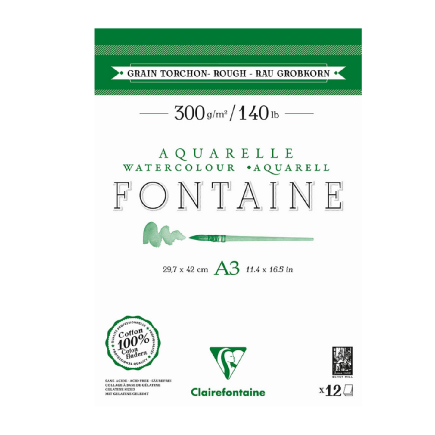 Fontaine 100% Cotton Watercolour Paper| Torchon Blocks