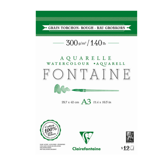 Fontaine 100% Cotton Watercolour Paper| Torchon Pads