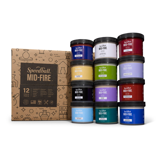 Speedball Mid-Fire Glaze 12-Color Sampler Pack