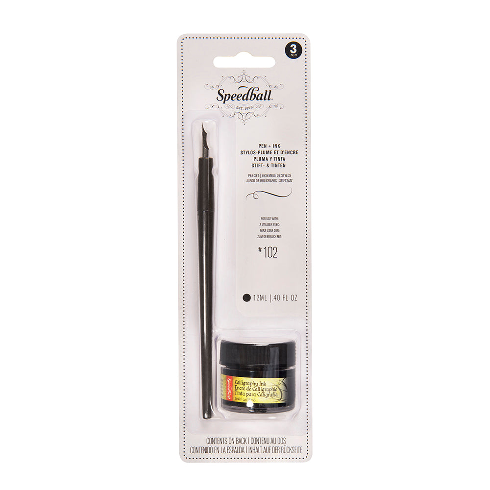 Speedball Crow Quill Pen & Black Ink Set