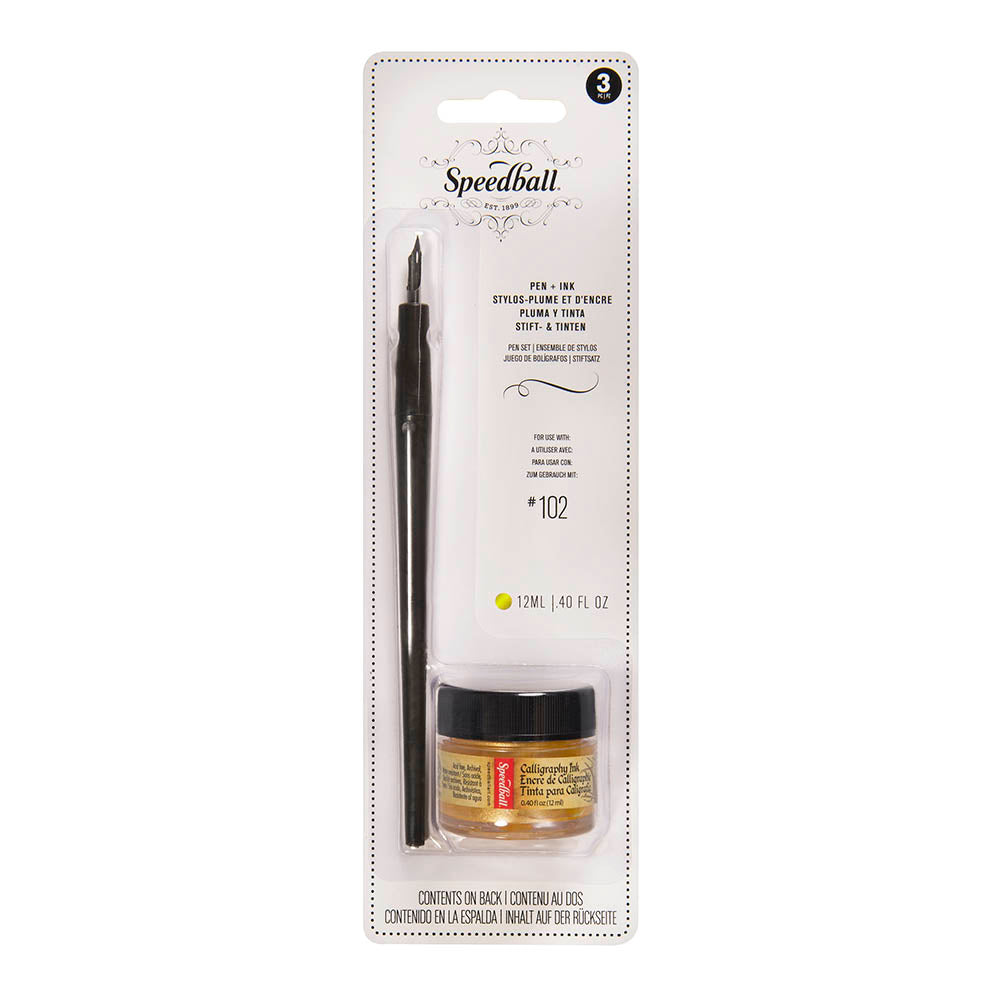 Speedball Crow Pen & Gold Ink Set