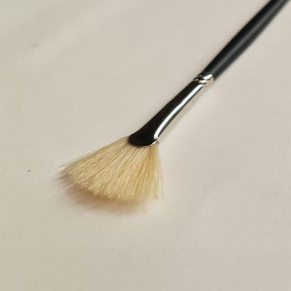 S&S Fine White Bristle Fan Brushes