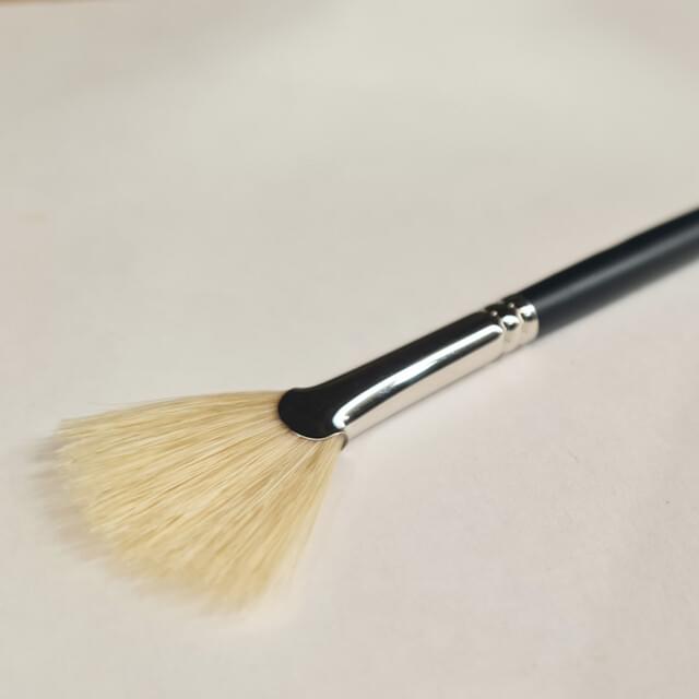 S&S Fine White Bristle Fan Brushes