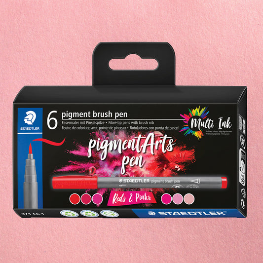 Staedtler Pigment Arts Brush Pens -Reds & Pinks 6-Pack