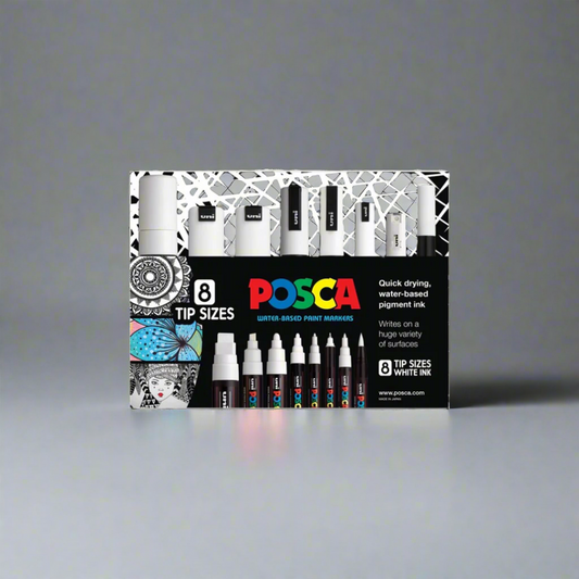 Posca White 8 Size Set