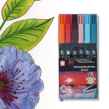 Sakura Koi Brush Marker Set of 6