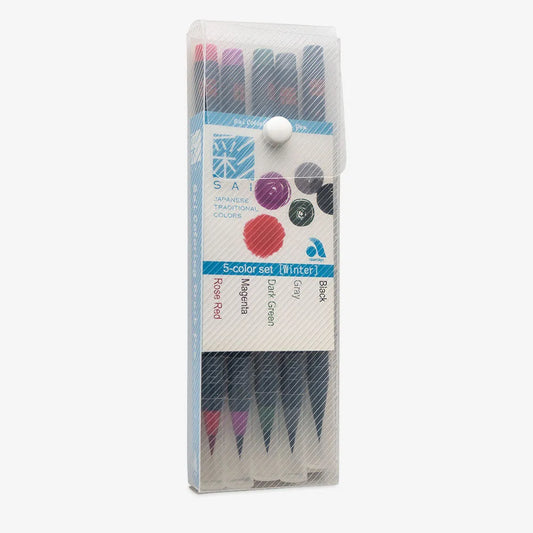 SAI Watercolour Brush Marker - Pens 5 Colour Sets