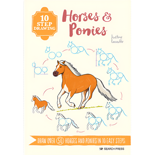 10 step drawing: horses & ponies by Justine Lecouffe.